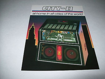 CITY II By NSM LIONS 1984 ORIGINAL JUKEBOX PHONOGRAPH SALES FLYER 