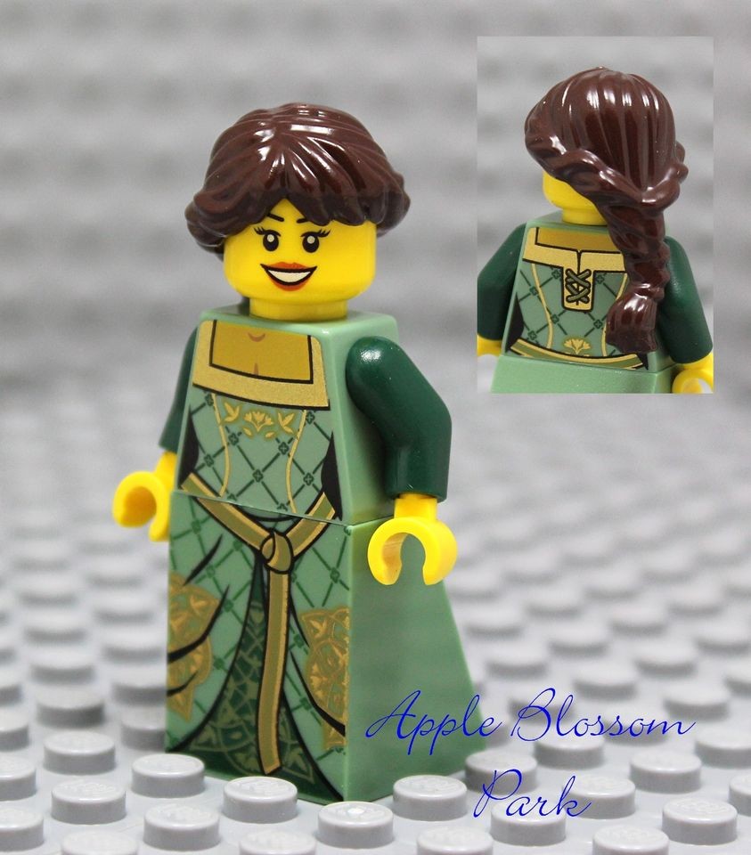   FEMALE MAIDEN MINIFIG  Girl w/Brown Princess Hair Kingdoms Dress