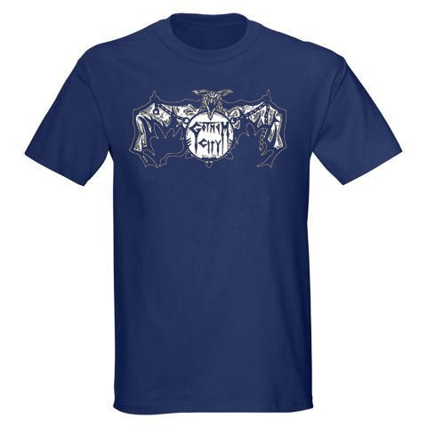 Gotham City Mens Navy Blue T Shirt Swedish heavy metal retro vintage 