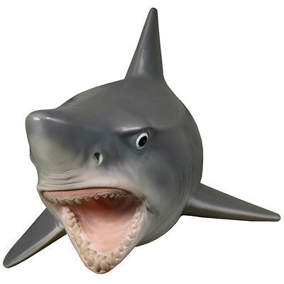 Wall Mounted GREAT WHITE SHARK w teeth HEAD MOUNT hanging display 