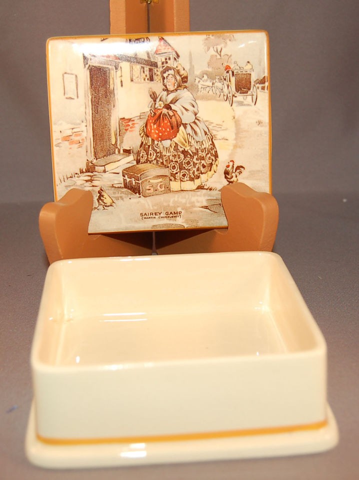 New Hall Hanley Staffordshire England Sairey Gamp Square Cigarette Box 