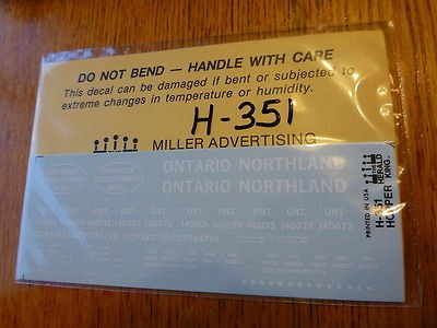 Herald King Decal #H 351 Ontario Northland for Open Hopper (9 70)Wht 