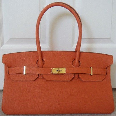 100% Authentic NEW Hermès JPG Shoulder Birkin Orange TOGO Leather 