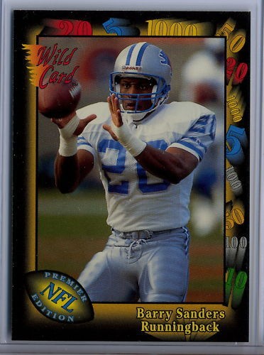 Barry Sanders 1991 Wild Card Premier Edition H.O.F.er