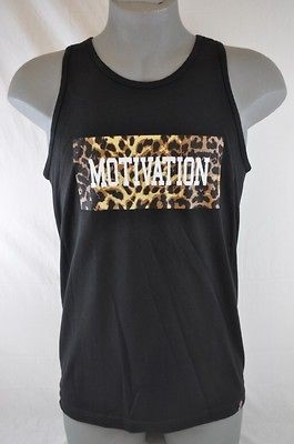 MOTIVATION MTVN MOTIVATION BLACK WHITE CHEETAH PRINT MENS BRO TANK TOP 