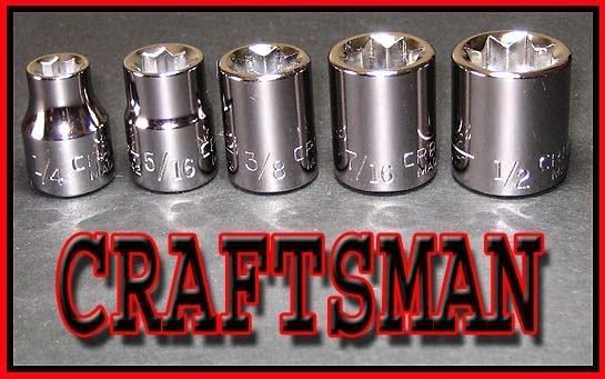 NEW CRAFTSMAN Hand Tools 5pc 3/8 Dr SAE 8 point socket set 