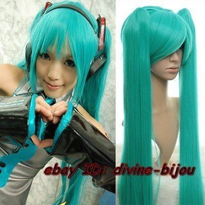 Vocaloid Hatsune Miku Cosplay WIG + 2 Ponytails 120cm