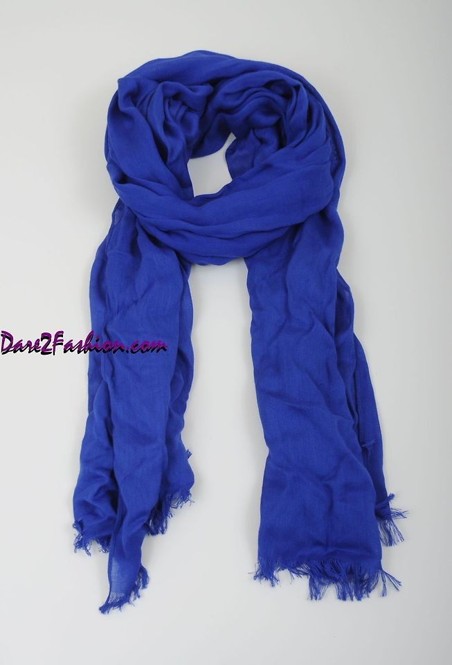 New With Tag J.crew Factory Fall Solid Casablanca Blue Eyelash Scarf 