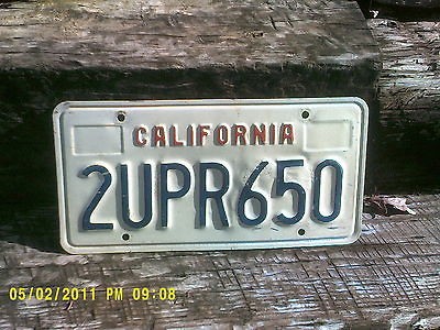 CALIFORNIA LICENSE PLATE 2UPR650