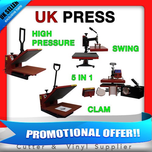 UK PRESS HEAT PRESS RANGE, PROMOTIONAL OFFER FOR T SHIRT PRESSING 