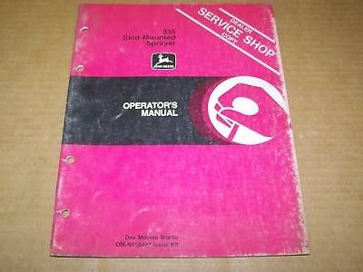 a586) John Deere Operator Manual 335 Skid Mount Sprayer