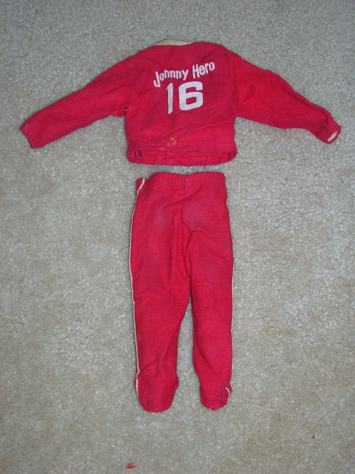 Vintage 1960s JOHNNY HERO Doll Clothes Red Football Jersey #16 RARE