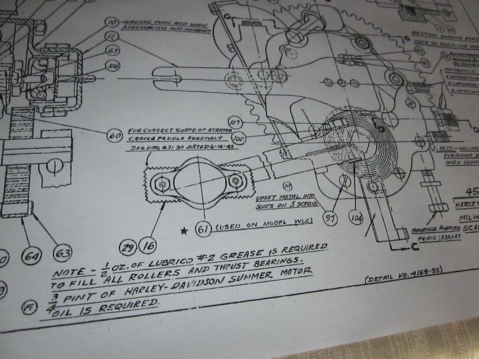 HARLEY DAVIDSON Servicar 45 Flathead Transmission Blueprint Plans HD 