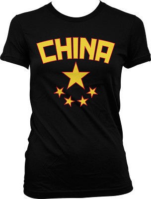   Juniors T Shirt Chinese Flag Stars Country Pride Culture Heritage Tee