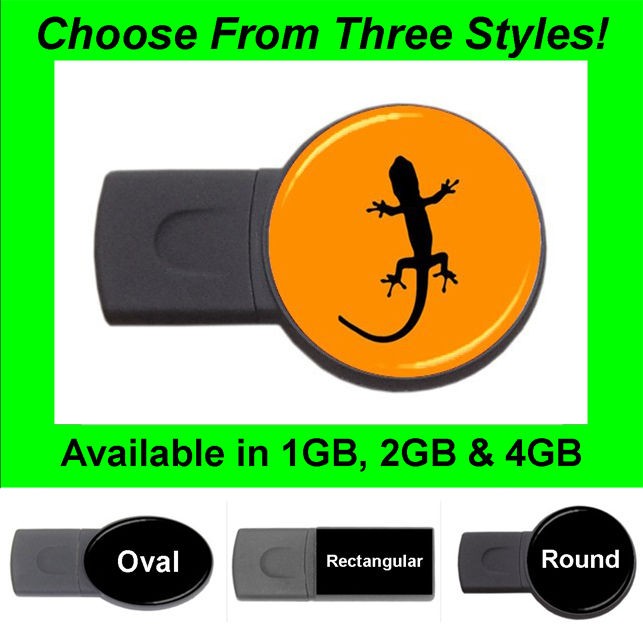 Orange Gecko Design   USB Flash Memory Drive (Stick/Thumb/P​en 