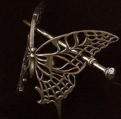 BUTTERFLY Oberon Design STICK BARRETTE hair slide clip 100% pure 