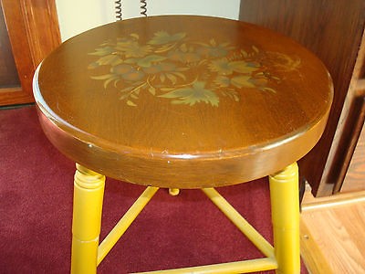 Hitchcock Thanksgiving Harvest Milking Footstool Stool Ottoman Bench 