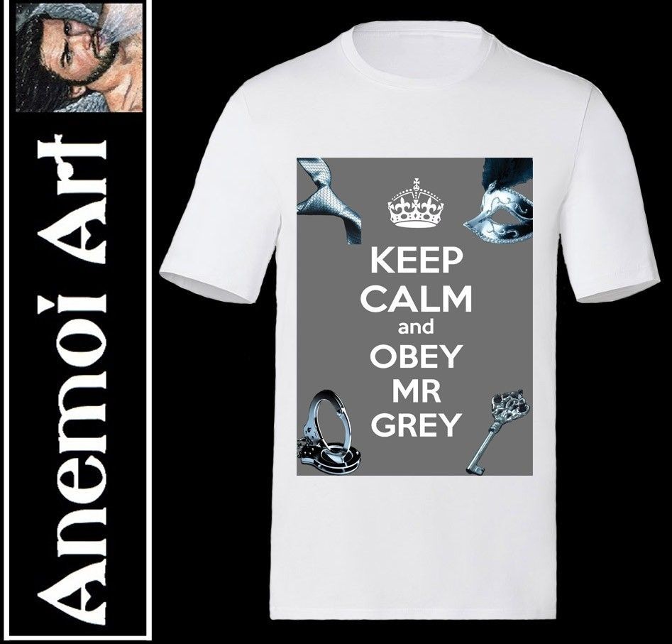 50 Shades of Grey Keep Calm and Obey Mr Grey T shirt gift Secret santa 