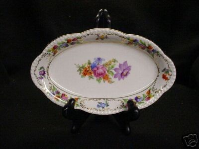 Bavaria China Dresden Flowers Oval Vegetable Bowl  USA