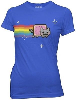 Nyan Cat The Original Funny Womens Fitted Medium T Shirt