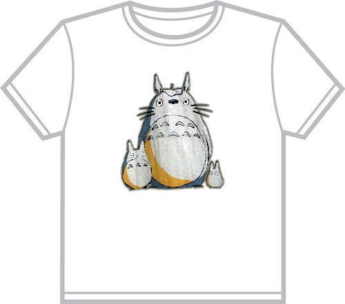 ANIME T SHIRT MY NEIGHBOR TOTORO Watercolor WHITE LARGE