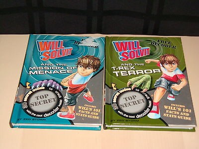 Will Solvit Books 1 2 Lot Zed Storm Secret Codes Mission of Menace T 