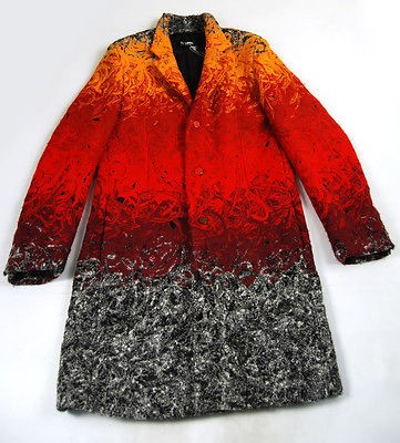 RAF SIMONS Fire Boiled Wool Coat JACKET 52 NWT AW 08 09