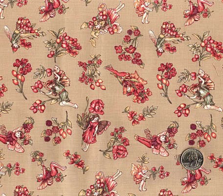 Rose & Hubble FLOWER FAIRIES Small Tan FAIRY Fabric