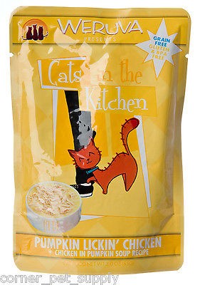 WERUVA Pumpkin Lickin Chicken 3 Ounce Cat Food Pouches (8 Pouches)