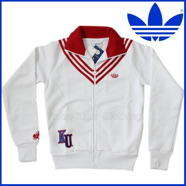 Adidas Originals Jayhawks Team Kansas Preppy Tracksuit Top White 