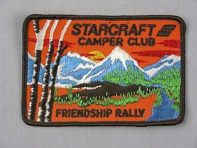   CAMPER CLUB FRIENDSHIP RALLY Orange Blue & Green IRON ON PATCH