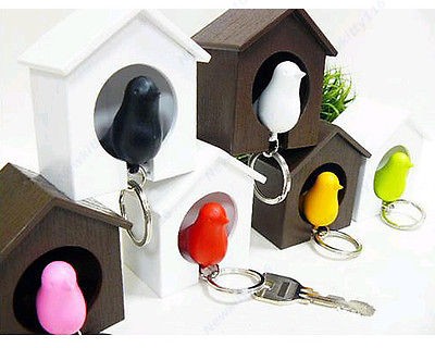 Bird Nest Sparrow House Key Chain Ring Chain Wall Hook Holders Plastic 