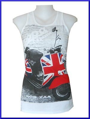   Vespa Moto Vintage England Flag Jack Italy Classic Retro Rock Summer