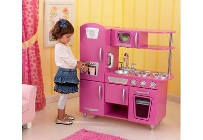 Kids Blue Vintage Kitchen Kids Pretend Playset Kidkraft Built For 