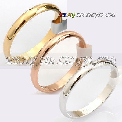 R202 Fashion Plain Engagement Wedding Band Ring 2.6mm Width 18K GP