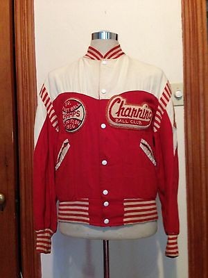 RARE VINTAGE 1950s CHAIN STITCH BASEBALL VARSITY CLUB JACKET SIZE 40