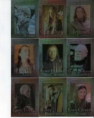 Game of Thrones Season 1 Base & Parallel Set Singles NM (2012 