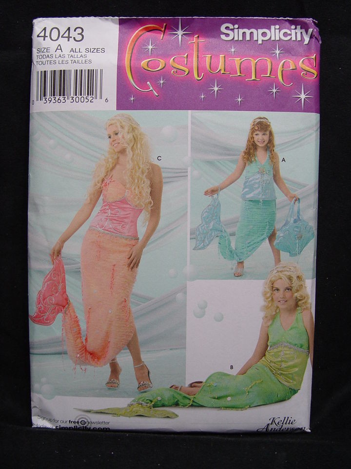 NEW Simplicity 4043 mermaid costume dress pattern 10 sizes womens 