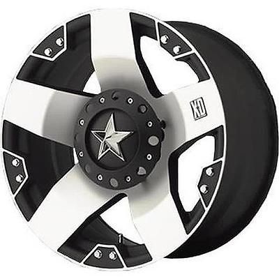 17x8 KMC XD Rockstar Black Machined Wheels Rims 8 lug Chevy GM Dodge 