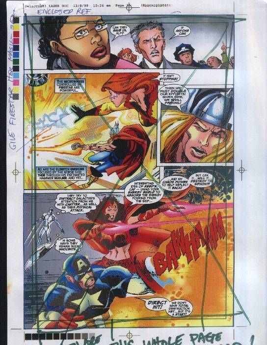 BUSCEMA AVENGERS MARVEL COMICS PROOF ART PAGETHOR/SILV​ER SURFER 