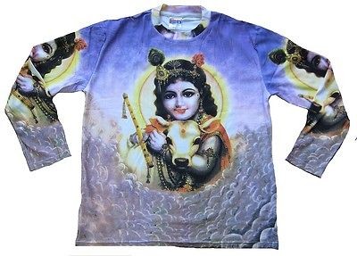 KRISHNA Karma Hindu Avatar Deity Tattoo Goa Psychodelic Trance Art T 