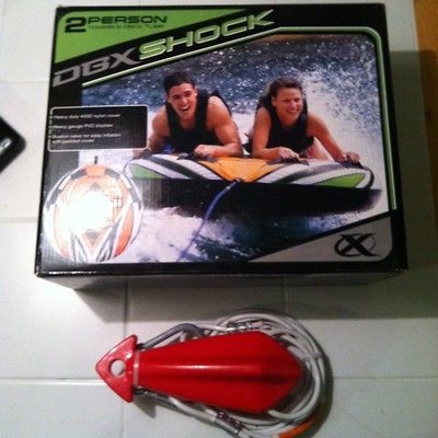 DBX shock 2 Person Towable Deck Tube. Brand New. 8 Ft Tow Harness 