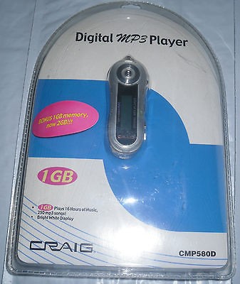 Craig Digital  Player 1GB, BONUS 1GB, now 2GB *New/Sealed* CMP580D