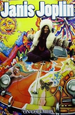 JANIS JOPLIN 1999 trippy columbia records promo poster ~MINT~