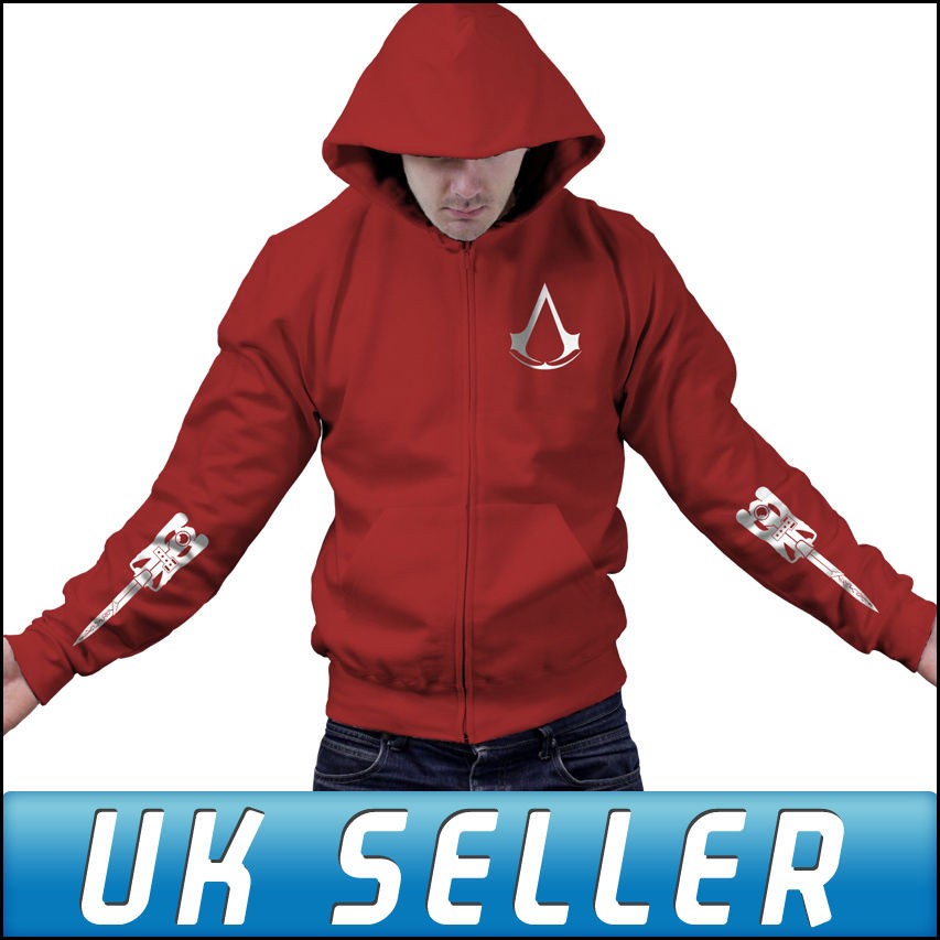 Assassins Creed 3 Join or Die PS3 Blade Zipped Hoody Hoodie Top Mens 