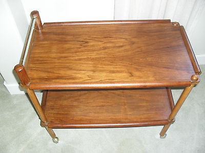 Mid Century Danish Modern Teak Bar/Tea Cart Trolley w/ lucite handle 