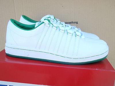 swiss k swiss the classic low white green men nib size 10 5