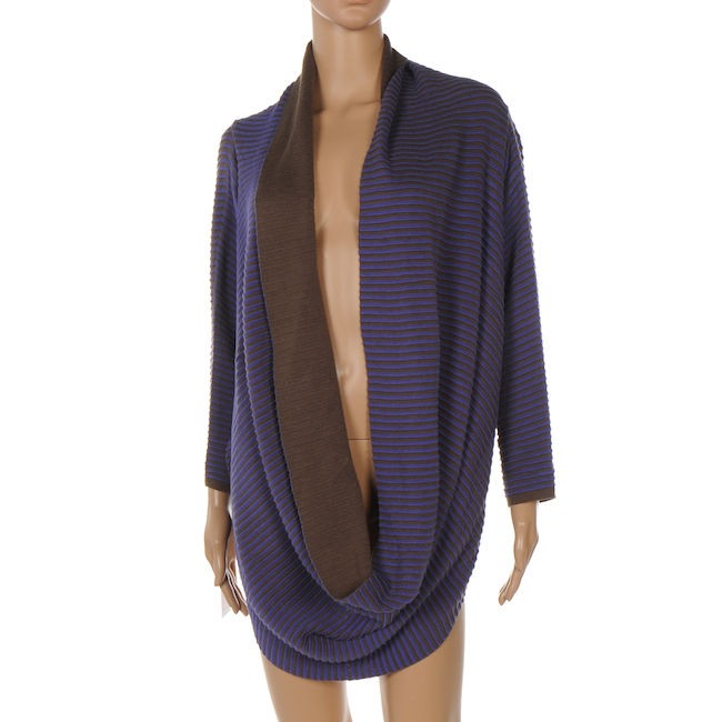 JF 49 BITTE KAI RAND Purple & Stone Draped Cotton Cardigan Size Small 