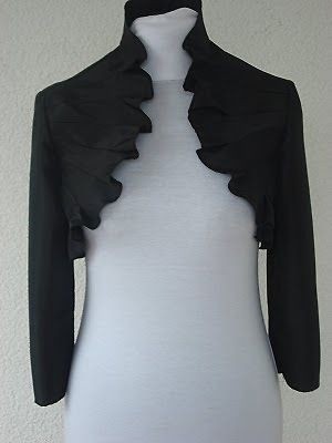 Wedding Satin Bolero Shrug Jacket Stole 3/4 Length Sleeve UK Size S/M 