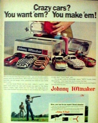 1968 Topper Eagle Toy Gun Johnny TOYmaker Model Cars Zebra~Tiger~Flame 